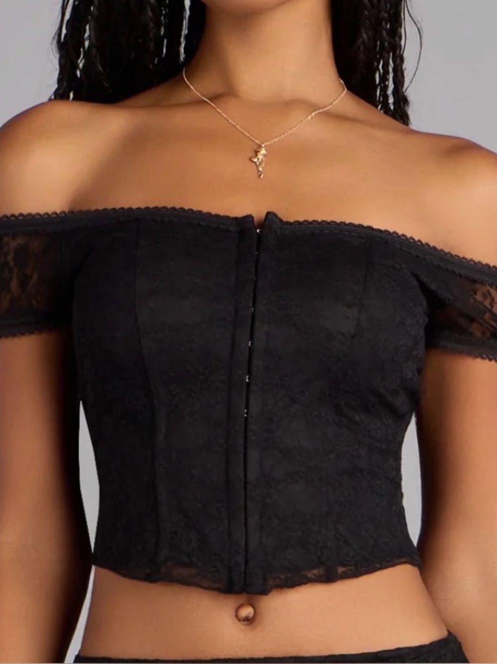 Windsor Quiet Allure Off-Shoulder Lace Corset Top Size Small ⭐️NEVER WORN⭐️